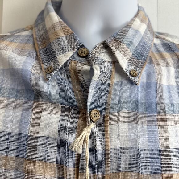 Weatherproof Vintage Mens Small Plaid Short Sleeve Button Down Shirt Spring NWT - Picture 6 of 11